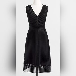 J. Crew Black Pleated A-line Midi Dress Sweetheart Neckline Size 4